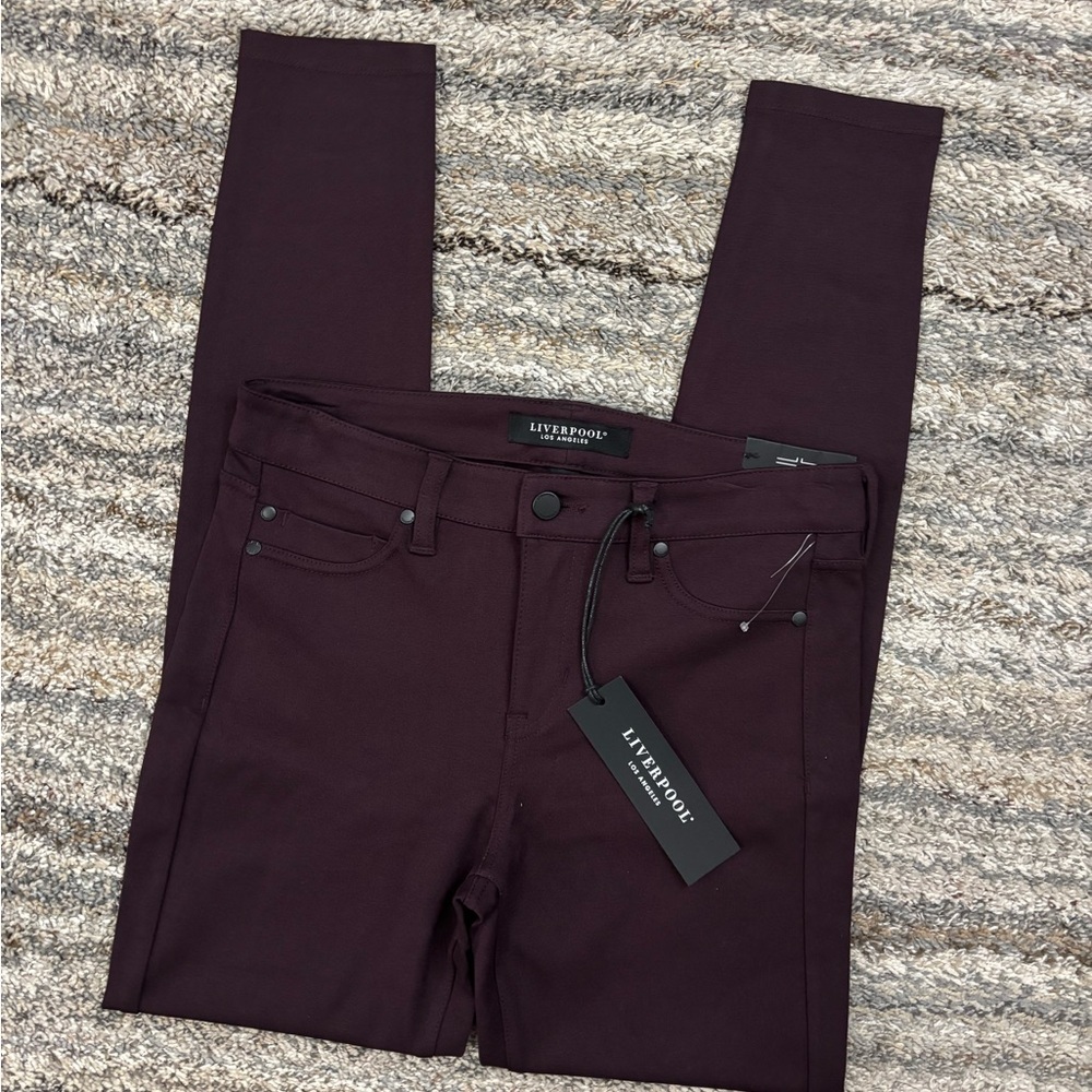 Liverpool Women Mid Rise Skinny Jeans In Aubergine Sz 4/27 NWT | Liverpool Jean- - Picture 4 of 14